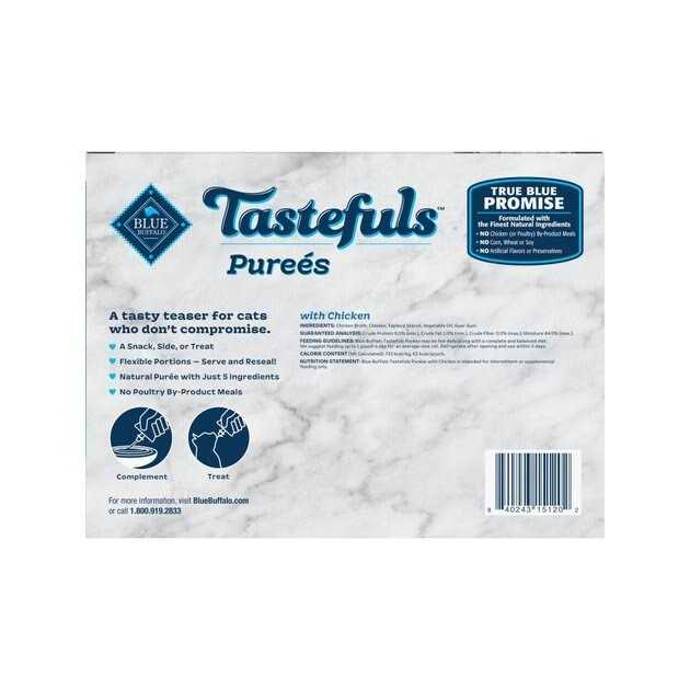 Blue Buffalo Tastefuls Purees Adult Cat Food Topper 12 CT A35633