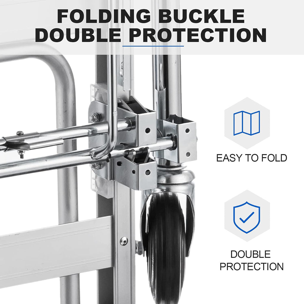 Heavy Duty Convertible Aluminum Hand Truck Dolly with Rubber Wheels B754