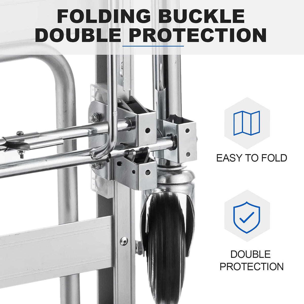Heavy Duty Convertible Aluminum Hand Truck Dolly with Rubber Wheels B754