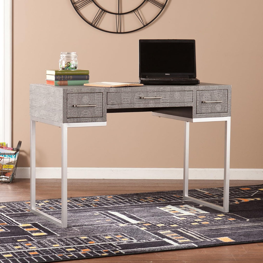 Gray Textured Reptile Desk L7301