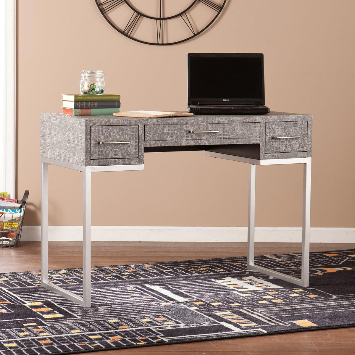 Gray Textured Reptile Desk L7301