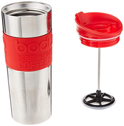 Black 15oz Vacuum Insulated Stainless Steel Travel Press E7351