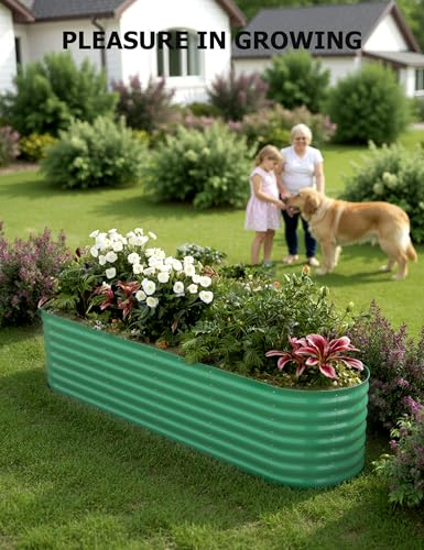Oval Galvanized Steel Raised Garden Bed S52703