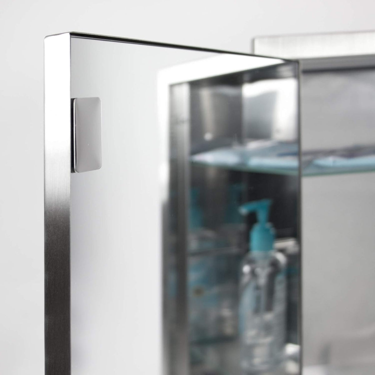 Brushed Nickel Recessed Medicine Cabinet Mirror with Beveled Edge and Adjustable Shelves 16"x26" N6126