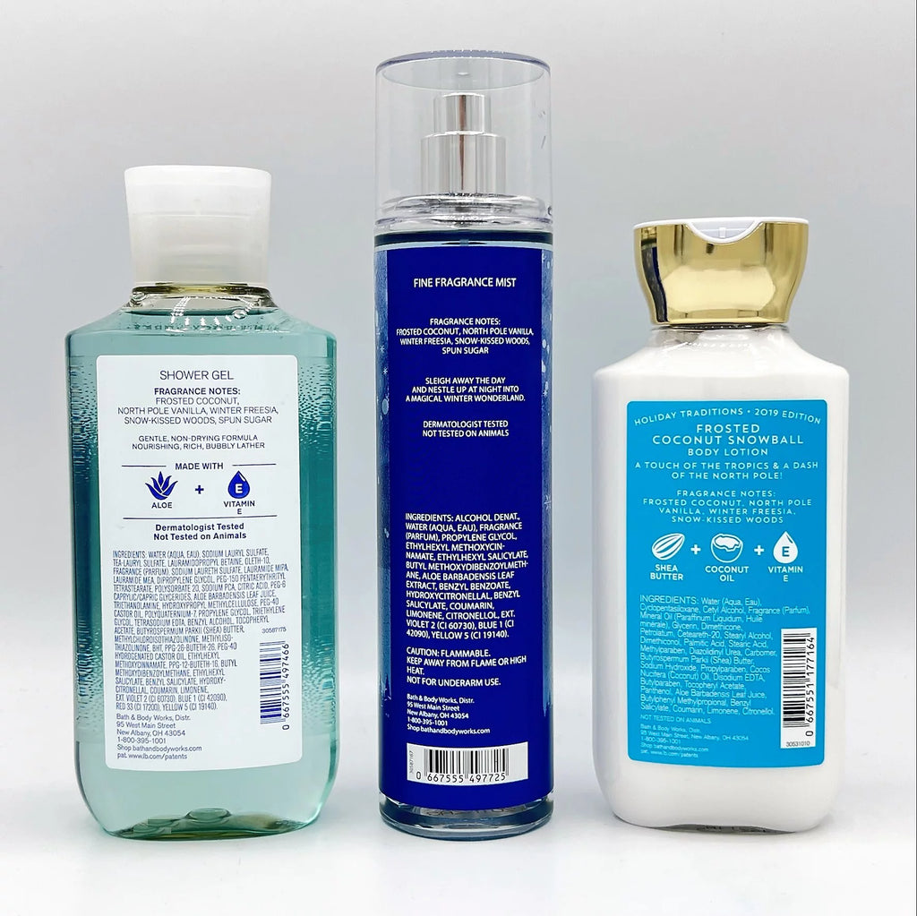 Frosted Coconut Snowball Shower Gel, Fine Fragrance Mist and Body Lotion 3-Piece Bundle I664834
