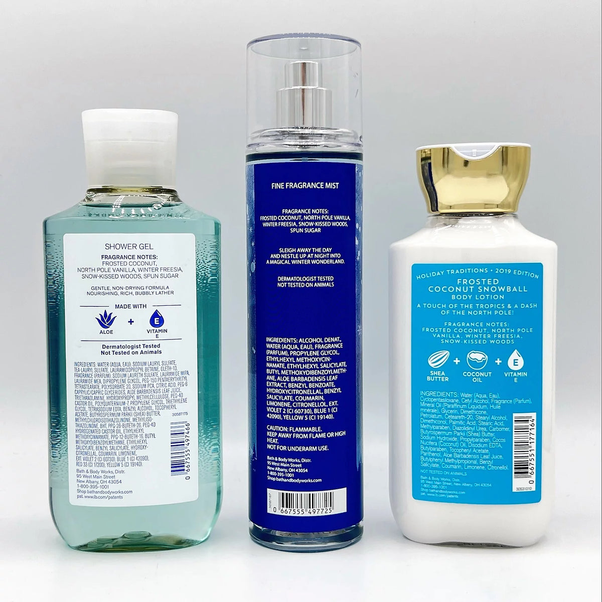 Frosted Coconut Snowball Shower Gel, Fine Fragrance Mist and Body Lotion 3-Piece Bundle I664834