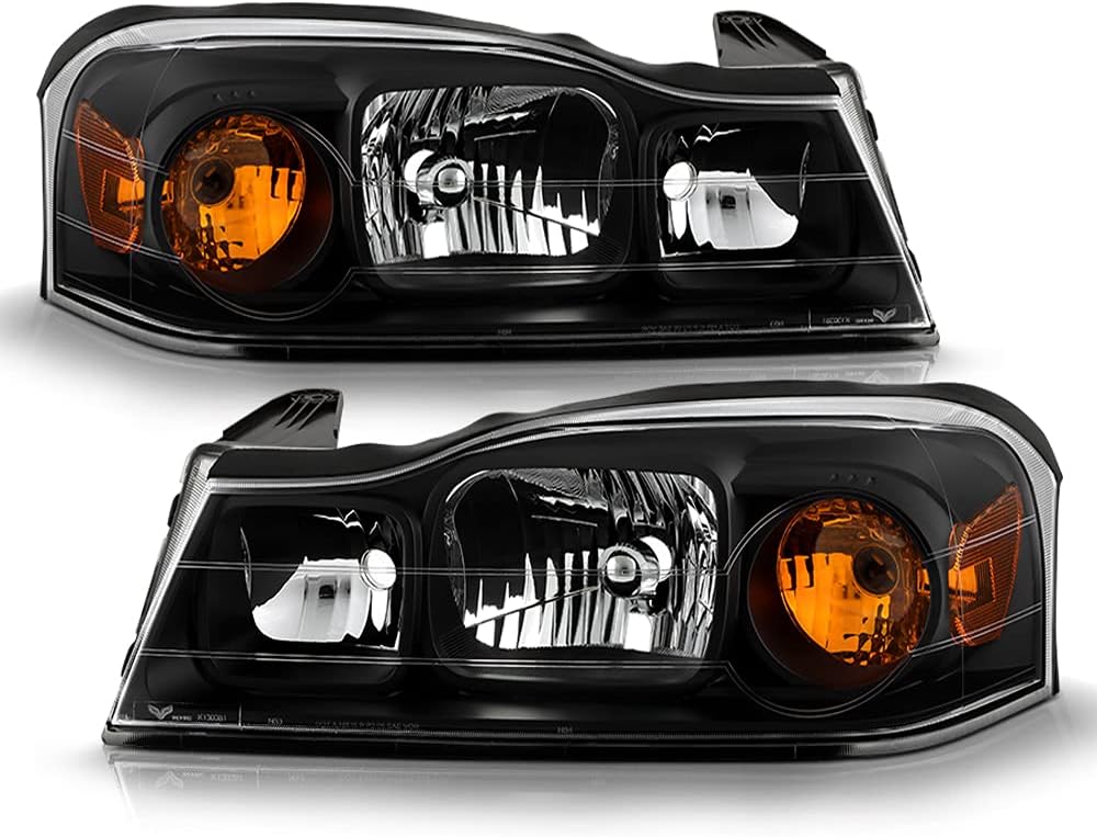 Black Headlights Headlamps Driver + Passenger Side Set B65125