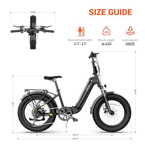 Folding Electric Bike with 20"x 4" Fat Tire N4950