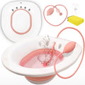 Collapsible Sitz Basin with Flusher, White/Blue S285