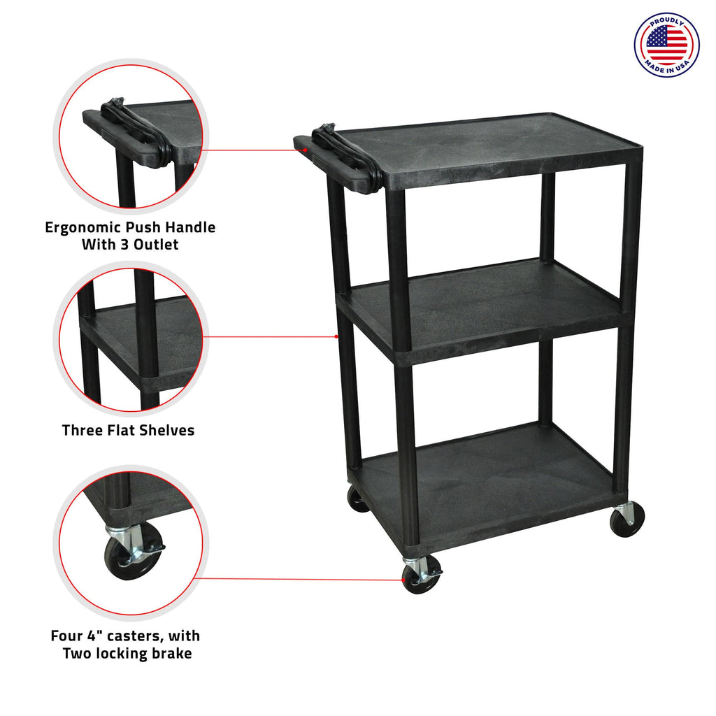 Black 42x22 Presentation Cart V6185