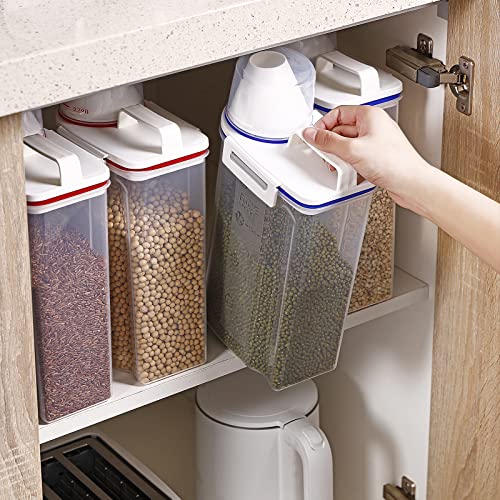 2Pack BPA Free Plastic Airtight Rice Storage Bin Cereal Containers Dispenser U778
