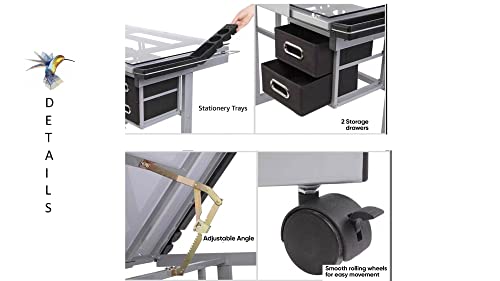 Silver Adjustable Glass Drafting Table E156526