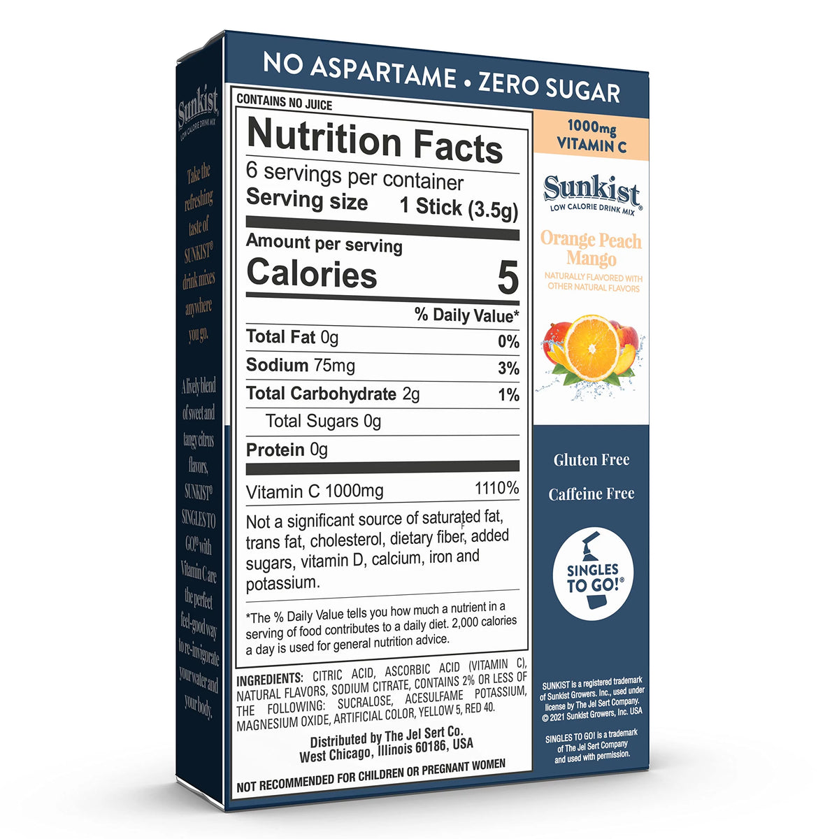 Orange Peach Mango Powdered Drink Packets, 6-Count Per Box X594204