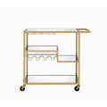 Gold and Clear Glass Serving Cart B60365