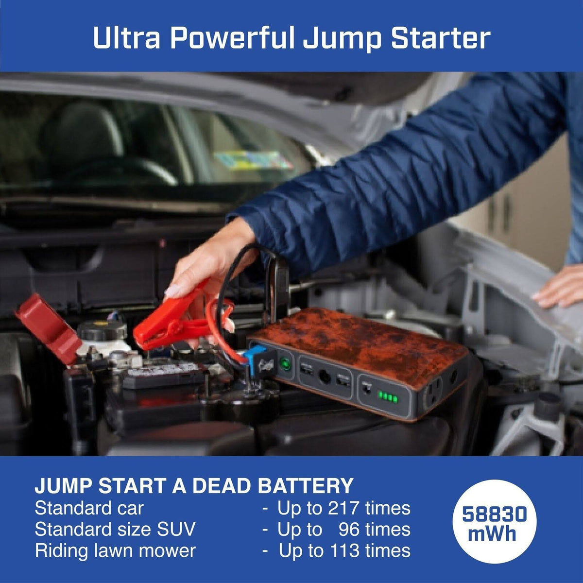Portable Phone Laptop Charger Car Jump Starter with AC Outlet V262421
