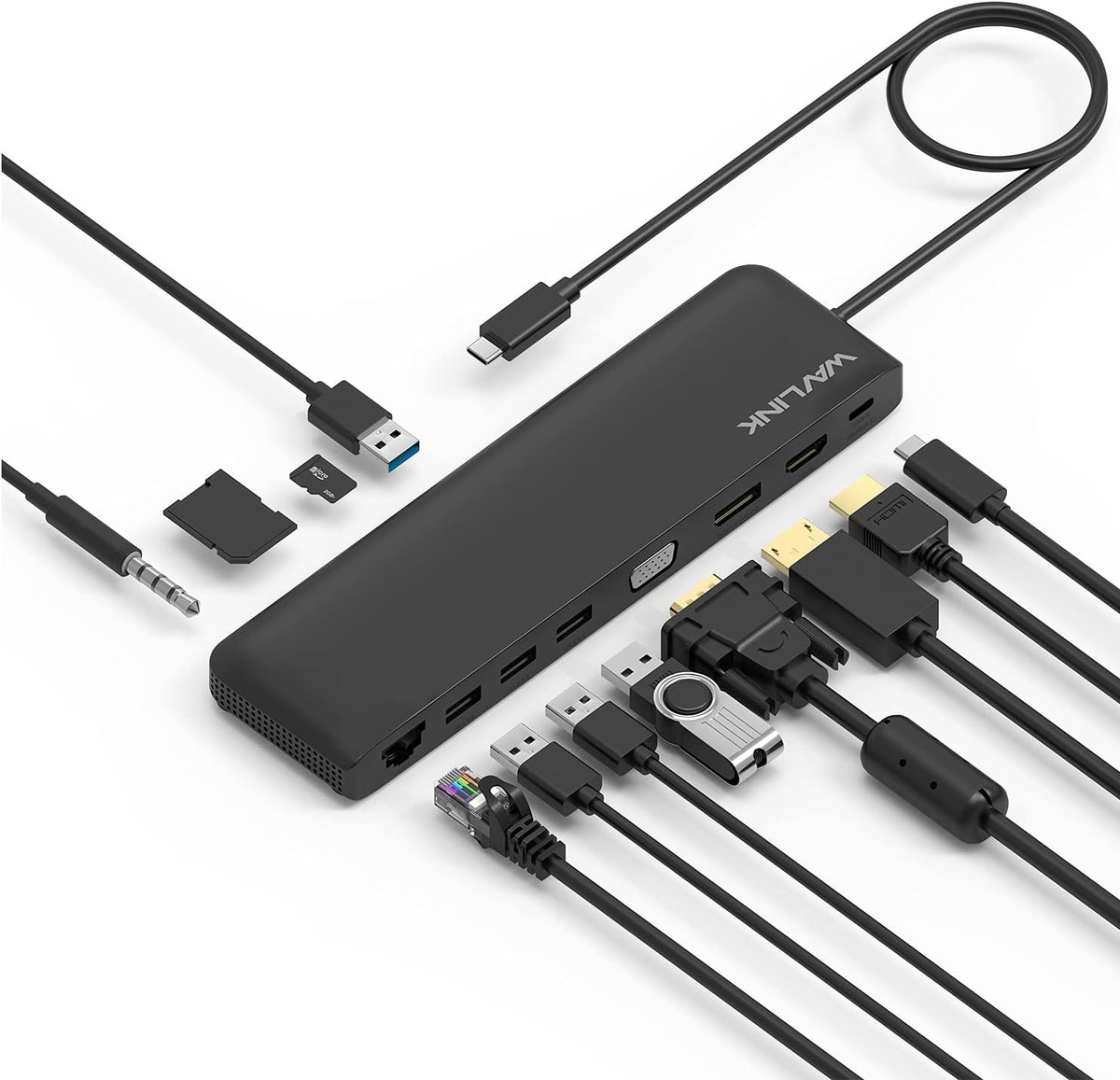 12-in-1 USB C Docking Station with HDMI VGA DisplayPort Ethernet B496040