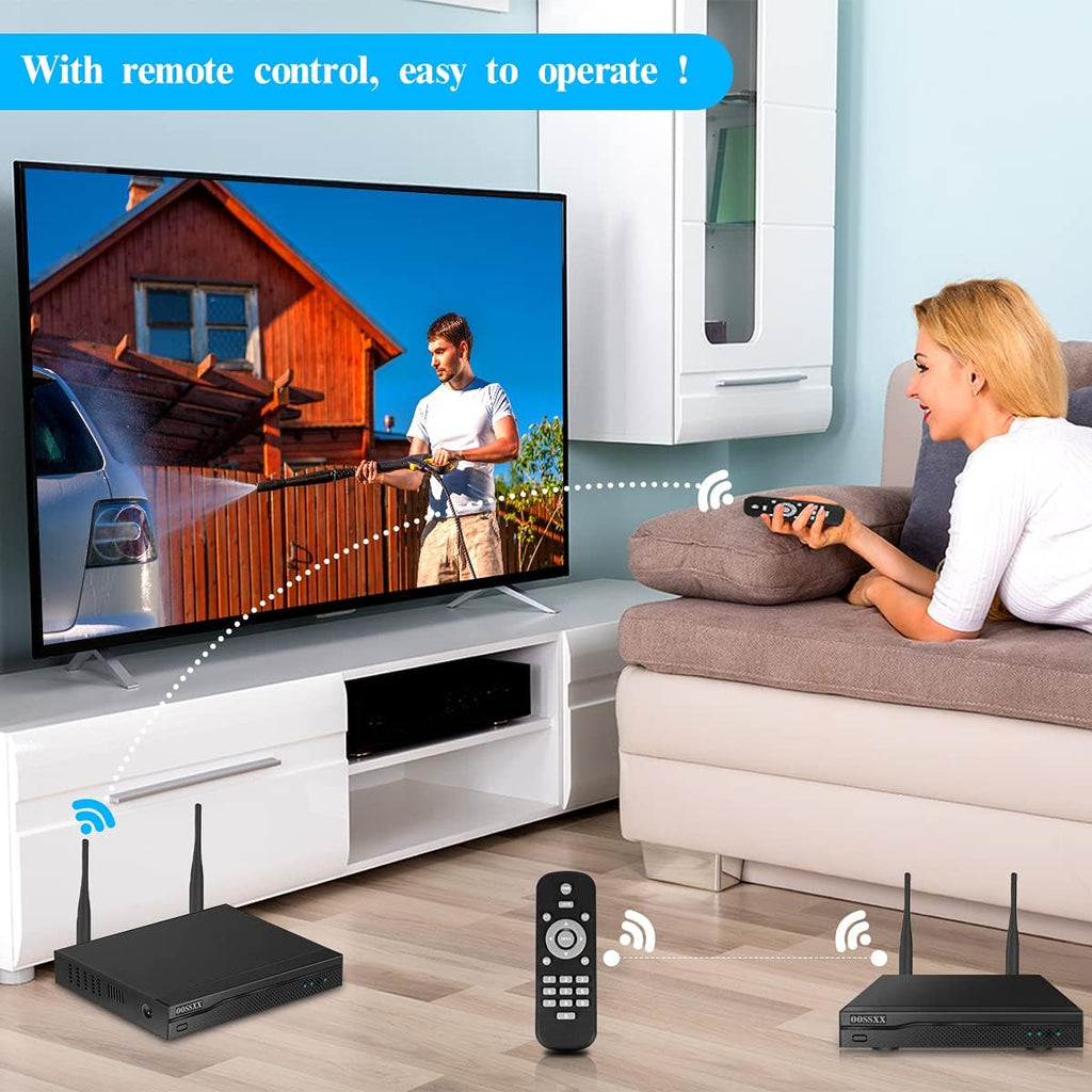 2K 3.0MP Wireless Security Camera System, 8 Channel NVR Outdoor Home Surveillance with 4TB HDD O652