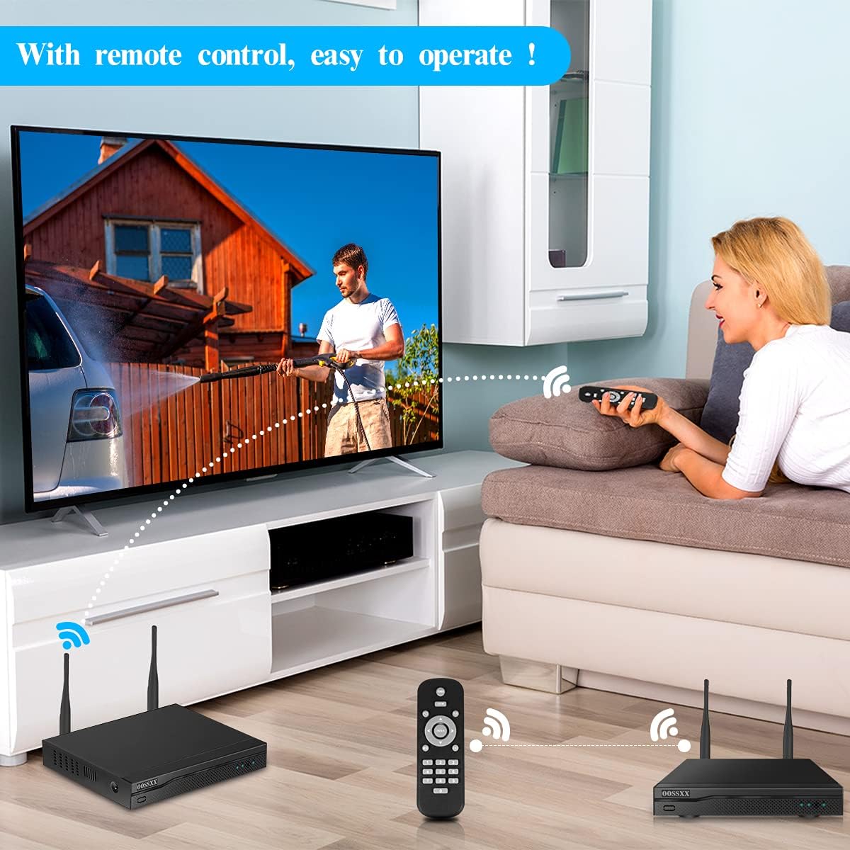 2K 3.0MP Wireless Security Camera System, 8 Channel NVR Outdoor Home Surveillance with 4TB HDD O652