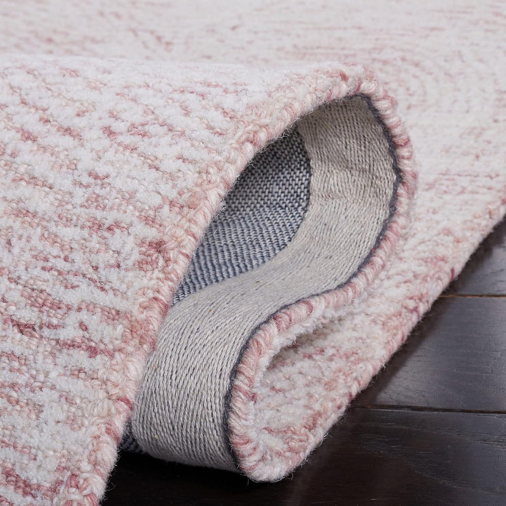 10' x 14' Pink & Ivory Handmade Wool Area Rug D592964
