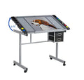 Silver Adjustable Glass Drafting Table E156526