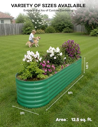 Oval Galvanized Steel Raised Garden Bed S52703
