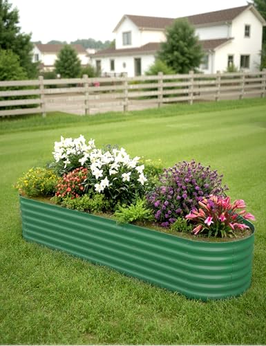 Oval Galvanized Steel Raised Garden Bed S52703