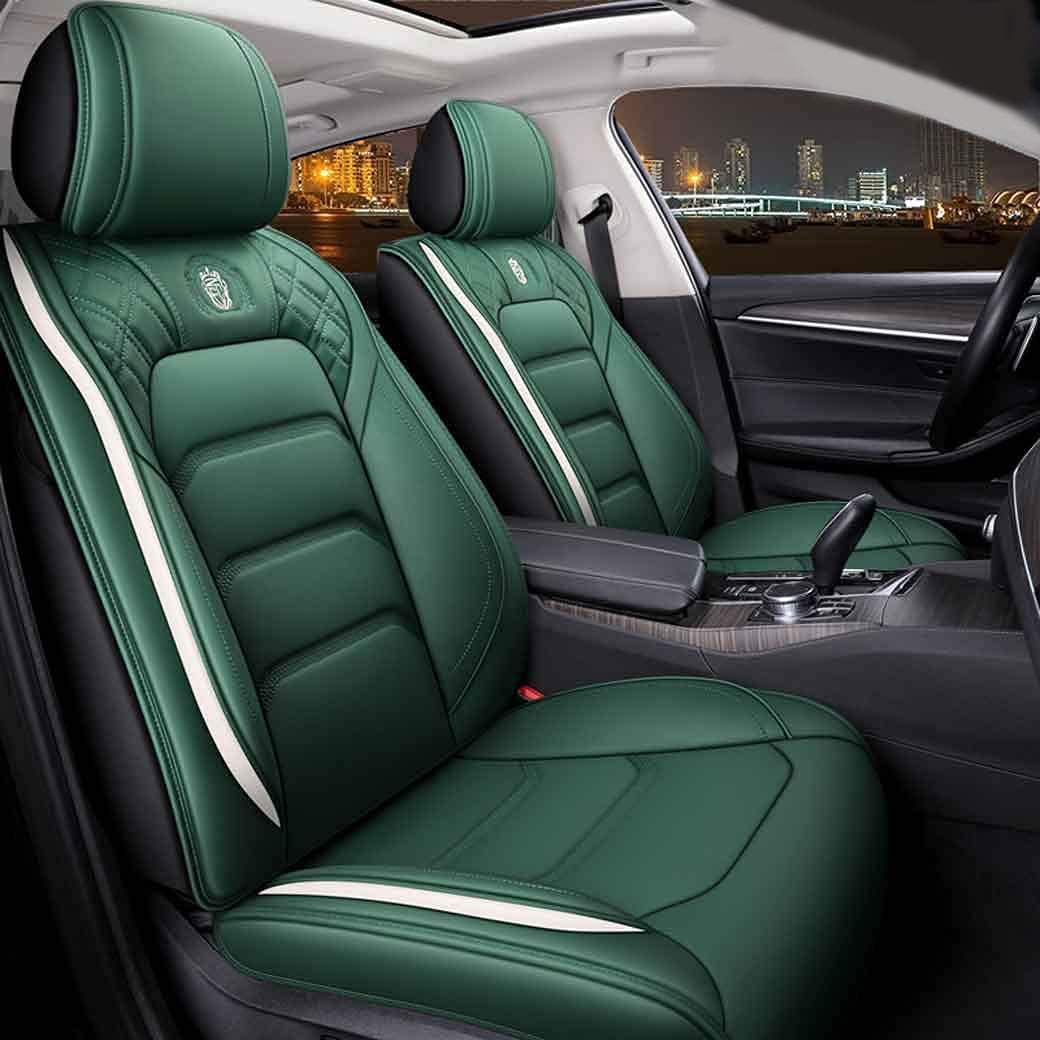 Leather Car Seat Covers 5 Seats Full Set Black Pink Y8481