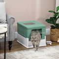 Fully Enclosed Cat Litter Box with Front Entry O267567