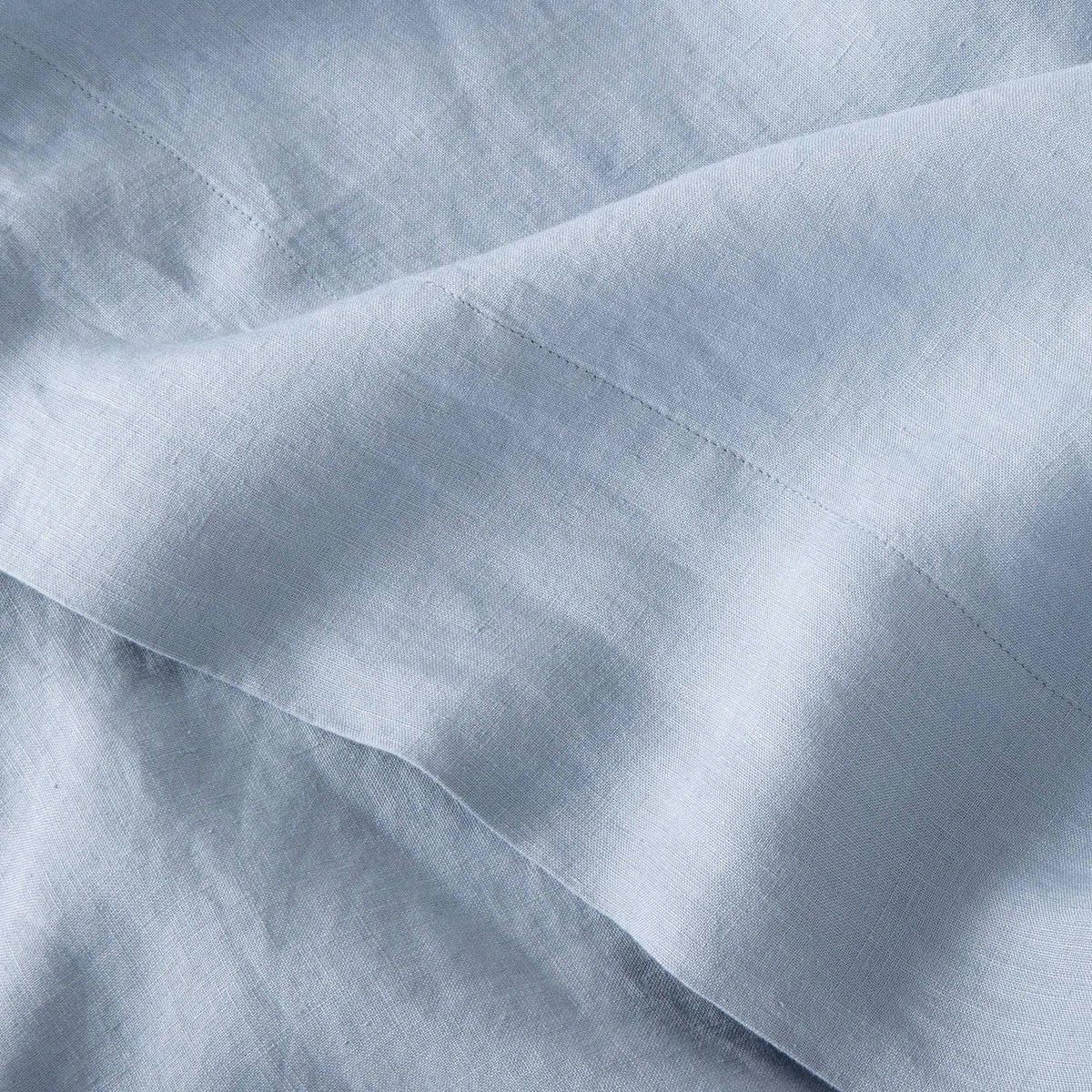 Full 100% Washed Linen Solid Sheet Set Deep Sky Blue U56240