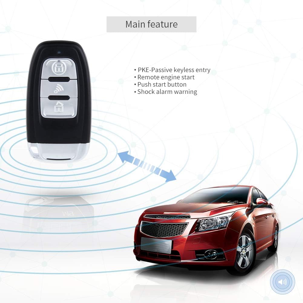 Car Alarm Remote Starter Keyless Entry Push Start DC12V T35514