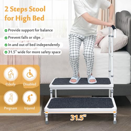 Medical Step Stool with Handle Adjustable Step Platform Y667