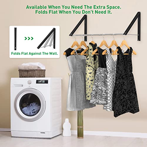 White Wall Mounted Folding Aluminum Clothes Drying Rack F756137