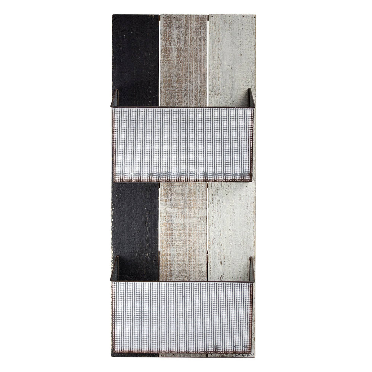 Wood and Metal Wall Hanging Magazine Rack R290