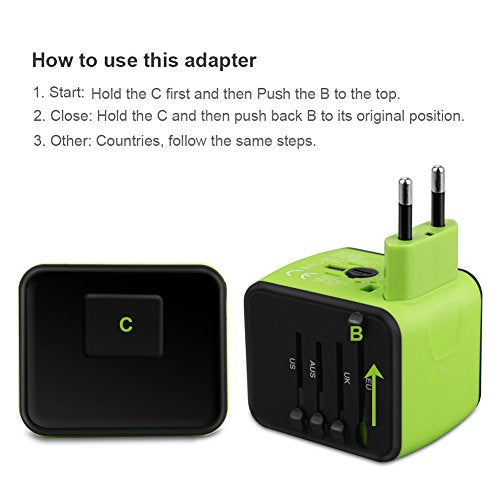 Universal Travel Adapter with UK/US/AUS/EU Plugs and Socket T78660