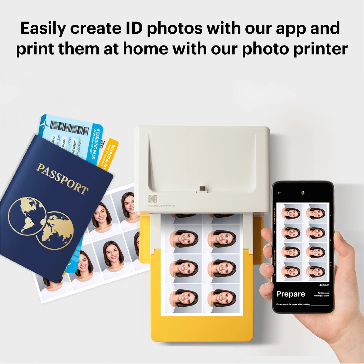 4PASS Instant Photo Printer (4x6 inches) + 10 Sheets J39953