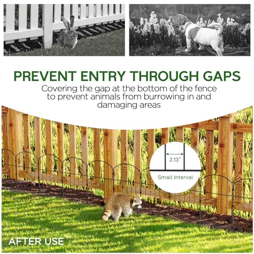 Black 10ft x 24in Rustproof Metal Garden Fence, 10 Pcs B36713