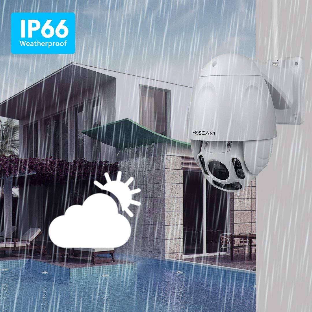 White Outdoor PTZ 4x Optical Zoom HD 1080P WiFi Security Camera N797