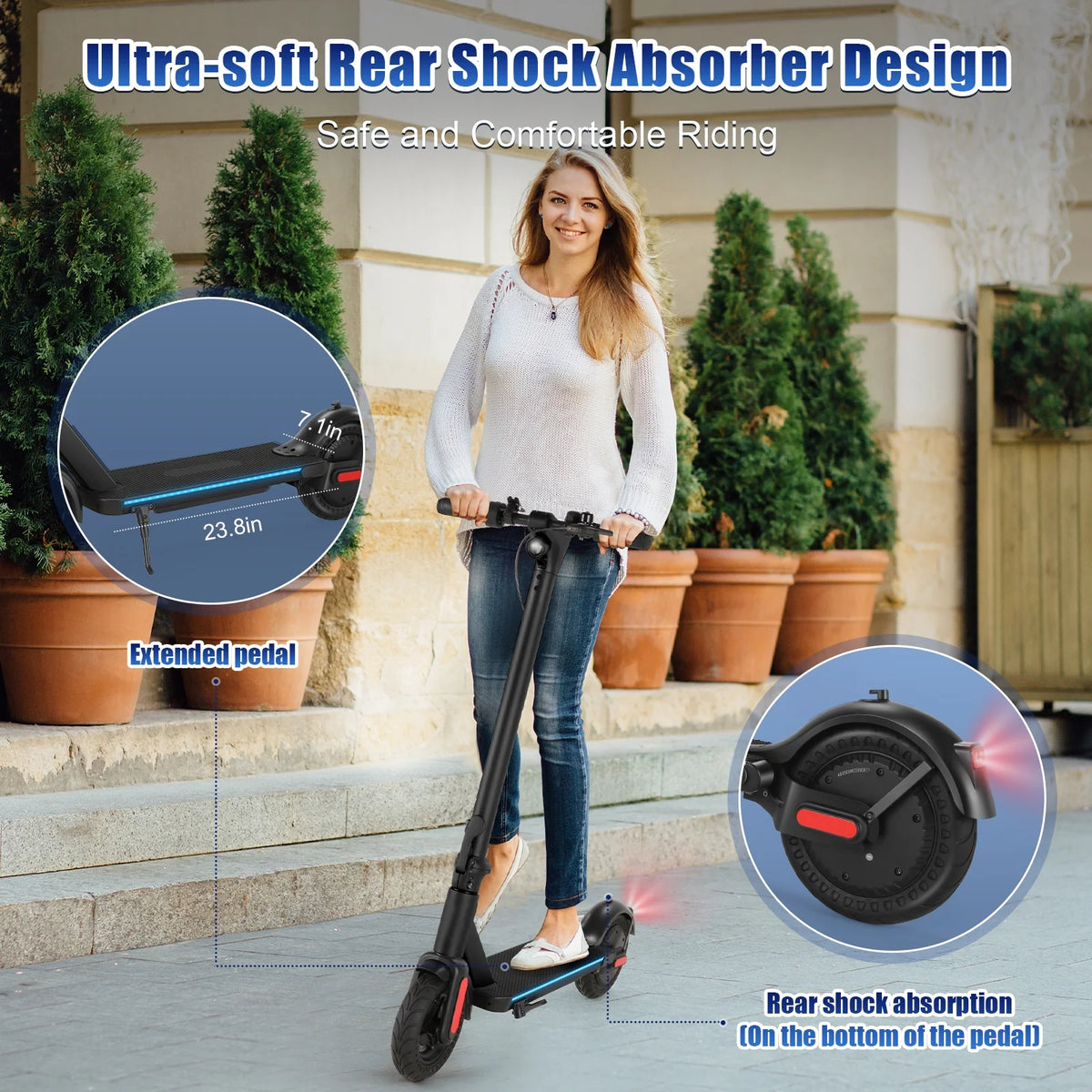 500W Foldable Electric Scooter, 10" Wheels, 20 mph, 20 mile Range, Dual Brakes I17624