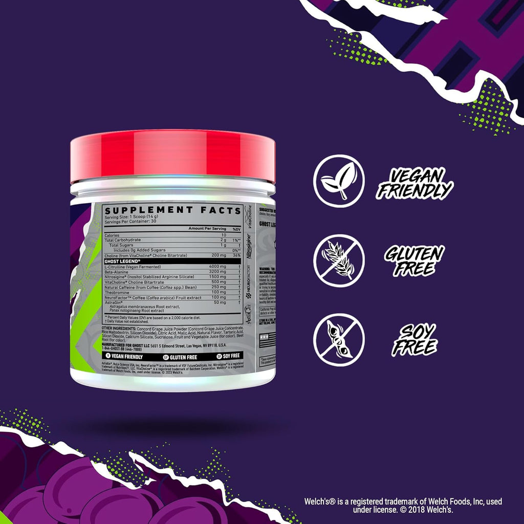 Pre-Workout Powder, Grape - 30 Servings Q6089