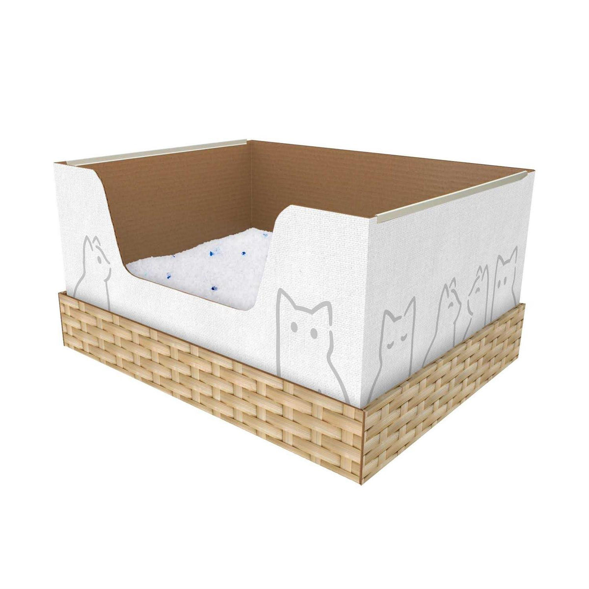Silica Litter with Disposable Cat Litter Box F754814