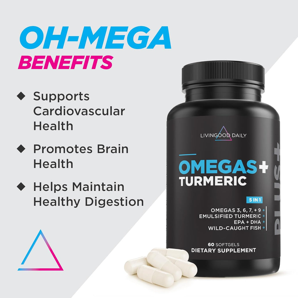 Omega 3 6 9 Plus Turmeric Curcumin Supplement 60 Softgels U44861