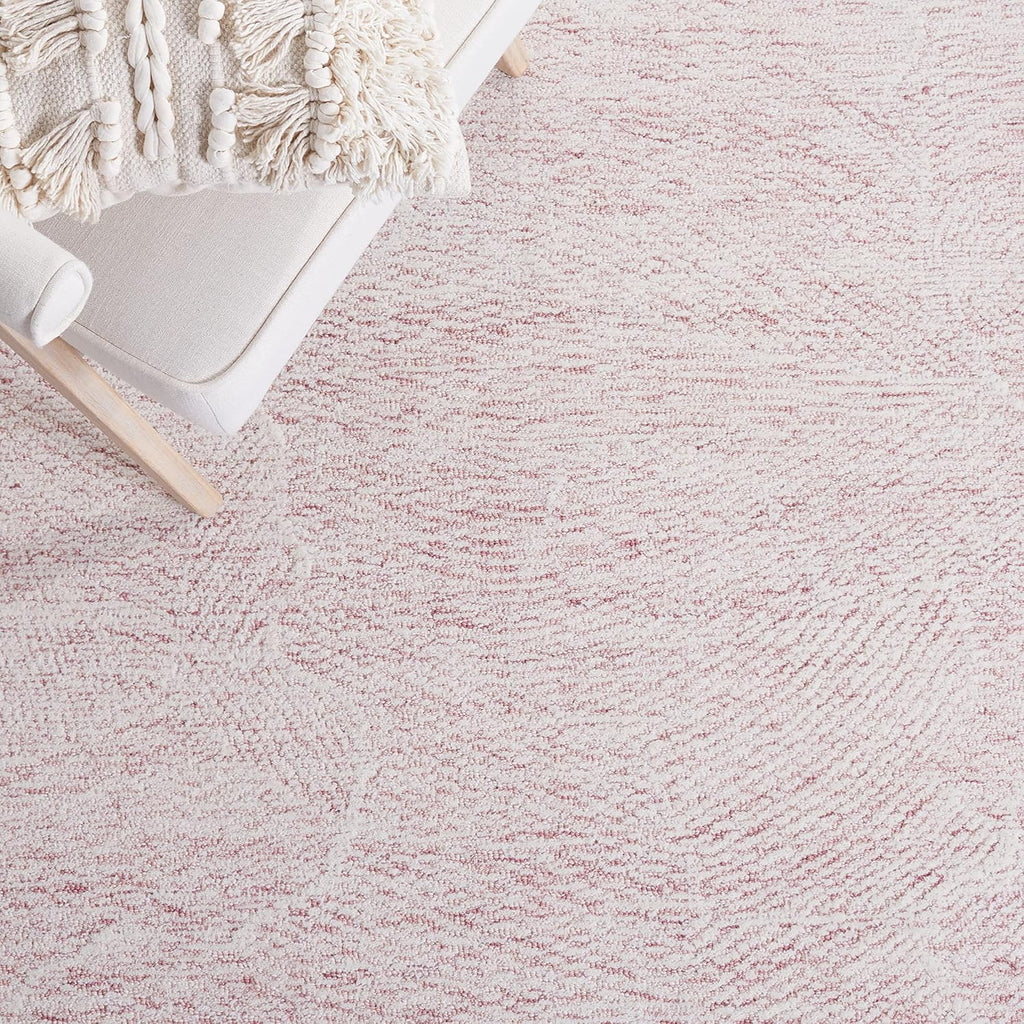10' x 14' Pink & Ivory Handmade Wool Area Rug D592964
