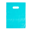 Teal Blue Plastic Shopping Bags with Die Cut Handles Lightweight 9x12 Pack of 1,000 N33311