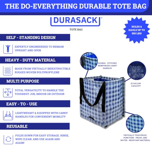 Heavy Duty Storage Tote Bag 22-Gallon Woven Polypropylene N119708