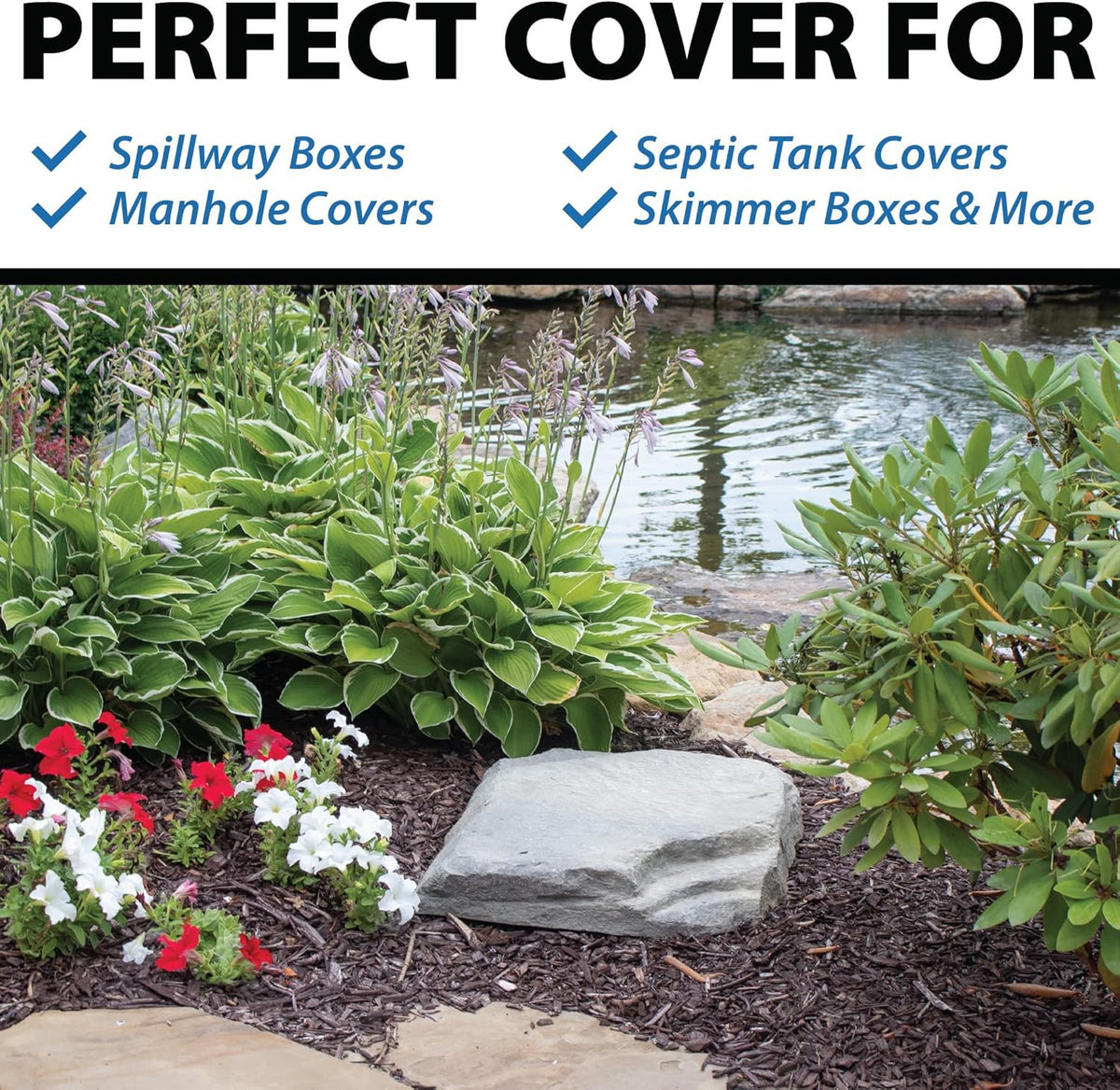 Grey Stone Faux Flat Rock Cover U457