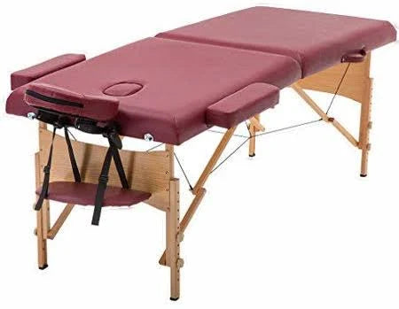 73 inch Height Adjustable 2 Folding Portable Massage Table with Carry Case, Red J629