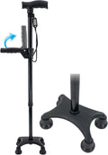 Adjustable Quad Prong Cane with Rotatable Second Support Handle K806