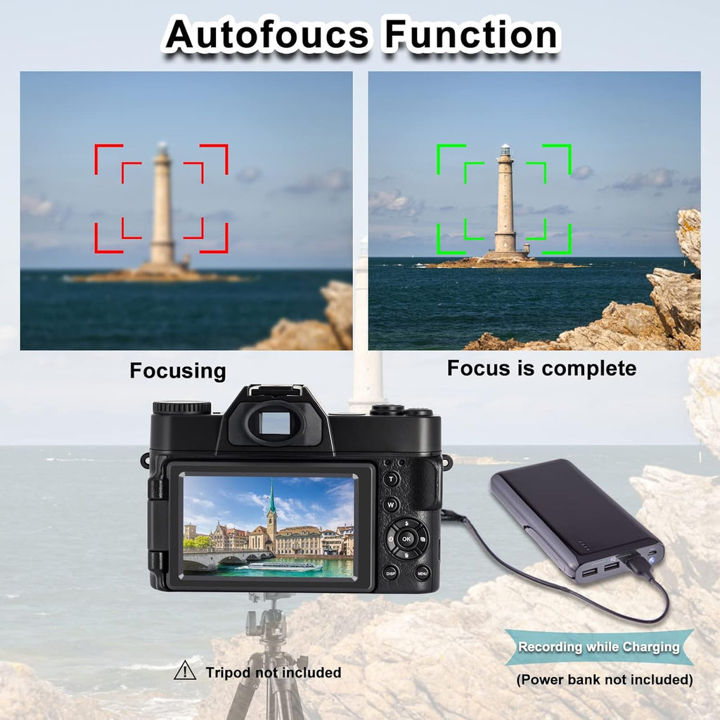 48MP 4K Digital Camera with WiFi and 3.0 Inch Flip Screen U3811