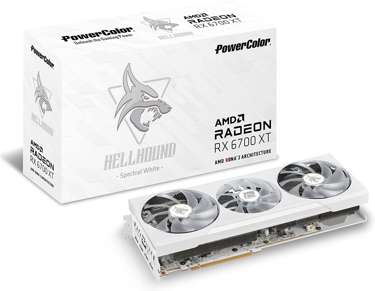 Spectral White AMD Radeon RX 6700 XT Graphics Card with 12gb GDDR6 Memory E881204