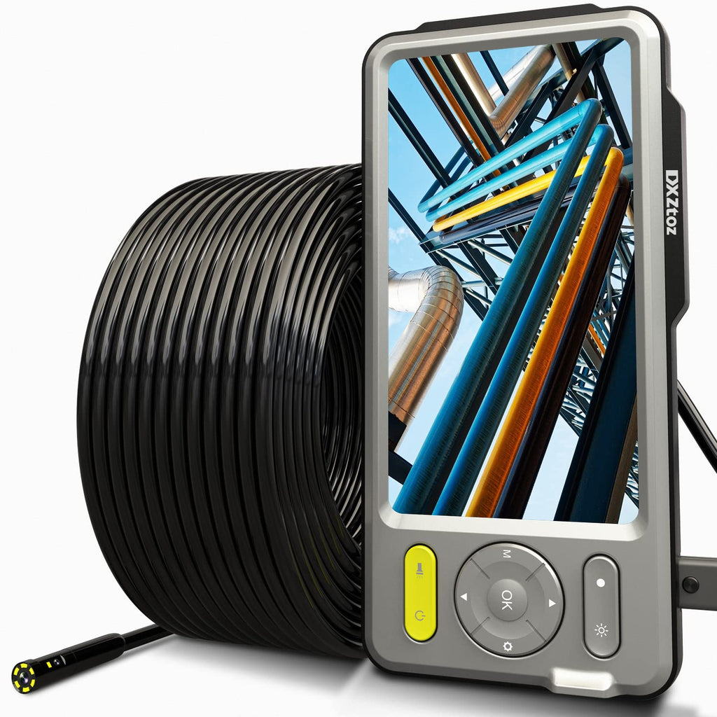 50FT Dual-Lens Industrial Endoscope 5'' IPS Screen Waterproof with Light T128650